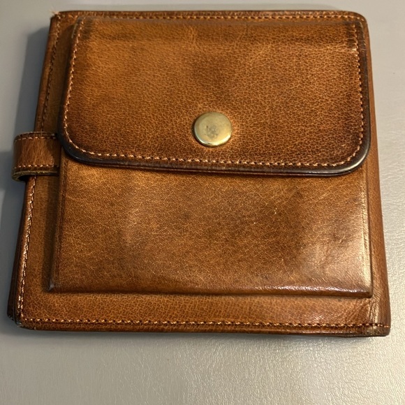 Vintage Coach Brown Bi-fold Leather Wallet Tab & Loop Closure - Picture 2 of 8